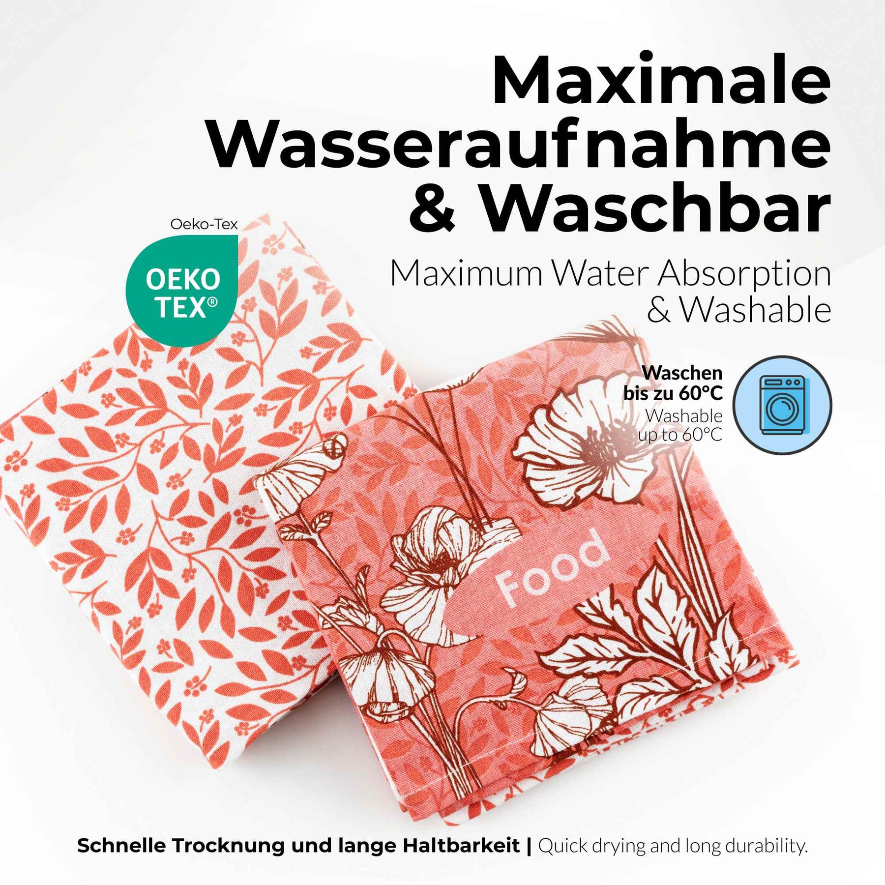 Sterzbachs Baumwolle Geschirrtücher 2er Set Floral Food