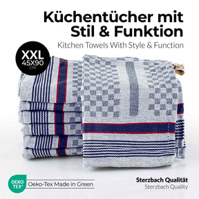 Sterzbachs 10er Set Grubentuch Pro Geschirrtücher Baumwolle Kariert 220 GSM