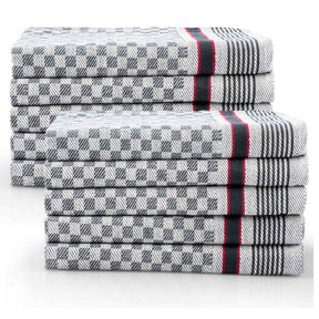 Sterzbachs 10er Set Grubentuch Pro Geschirrtücher Baumwolle Kariert 220 GSM