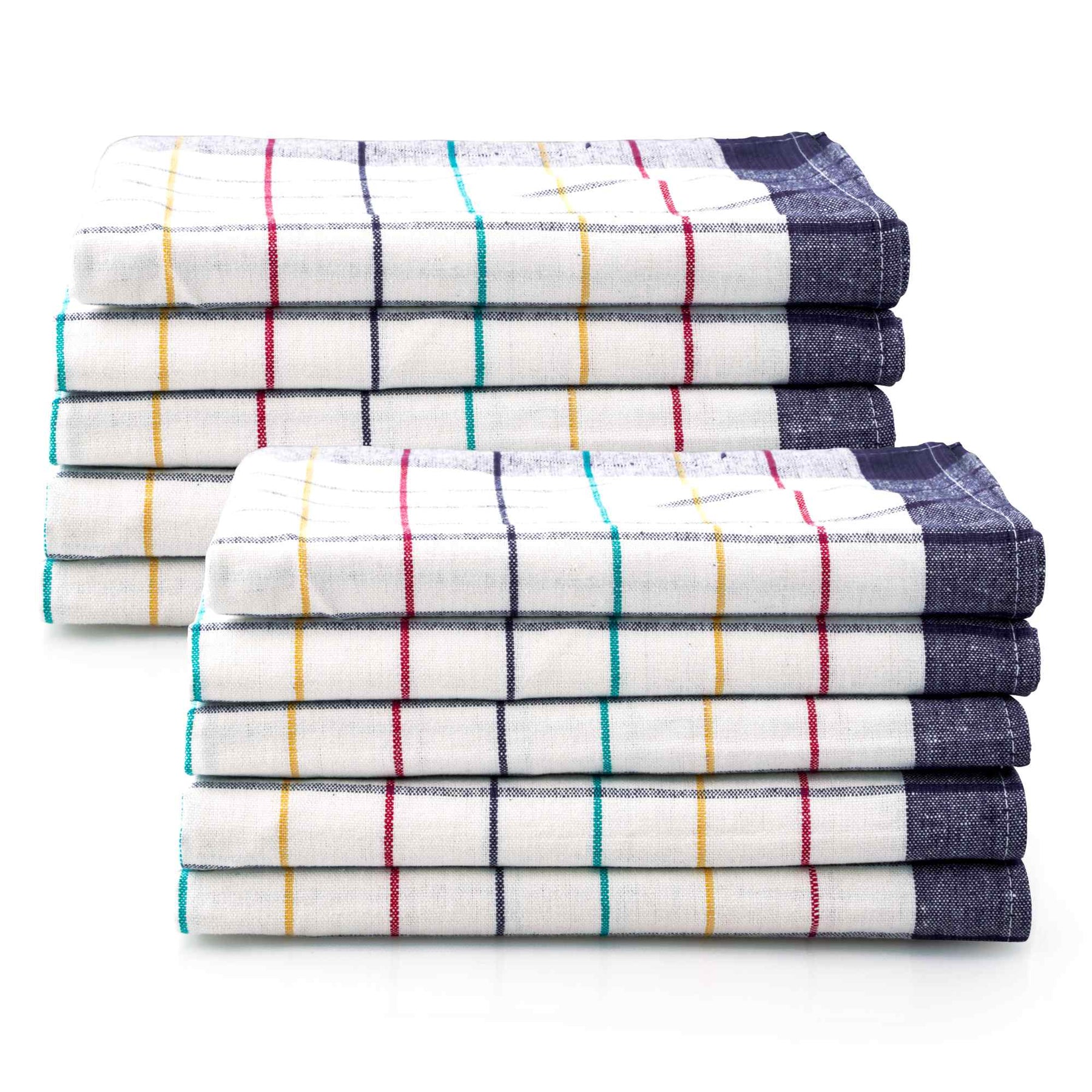 Sterzbachs 10er Set Premium Geschirrtücher Baumwolle Kariert 200 GSM 50x70 cm
