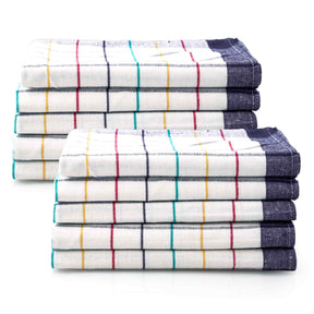 Sterzbachs 10er Set Premium Geschirrtücher Baumwolle Kariert 200 GSM 50x70 cm