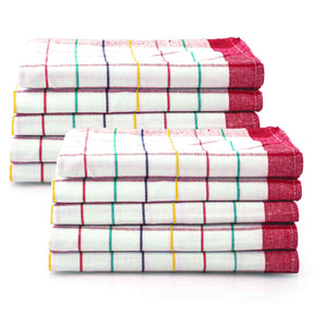 Sterzbachs 10er Set Premium Geschirrtücher Baumwolle Kariert 200 GSM 50x70 cm