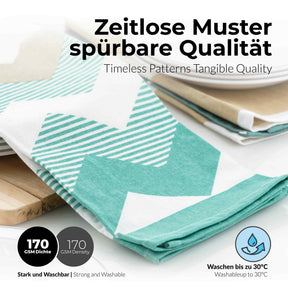 Sterzbachs 2er Set Geschirrtücher Baumwolle Skandinavisches Zickzack Design Blau