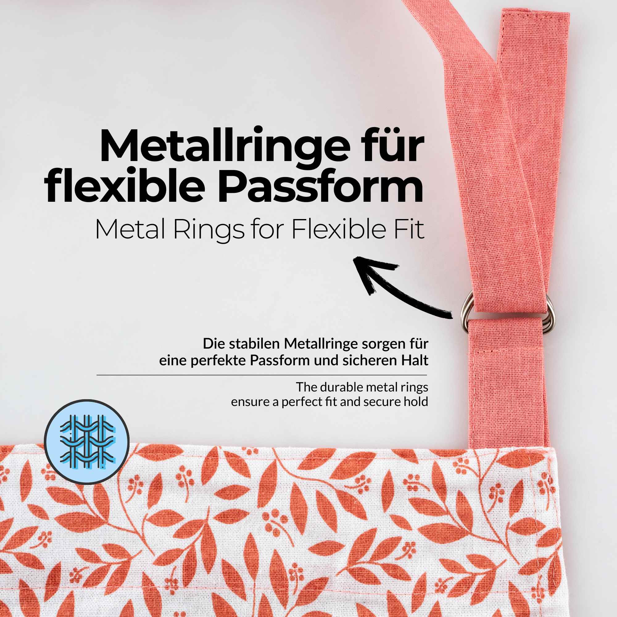 Sterzbachs Kochschürze Floral Blumen Weiß Koralle