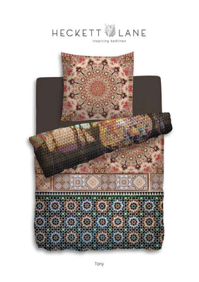 HnL Mako-Satin Baumwolle Wende Bettwäsche Ornamente Tony Bunt 135x200 cm + 80x80 cm