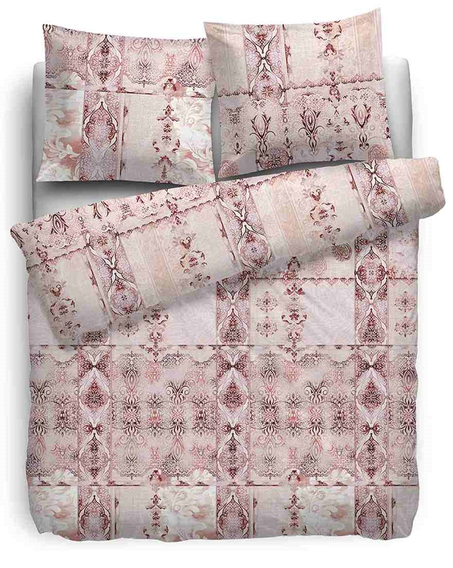 HnL Satin Bettwäsche Tory Ornamente Rose - 135x200 cm + 80x80 cm