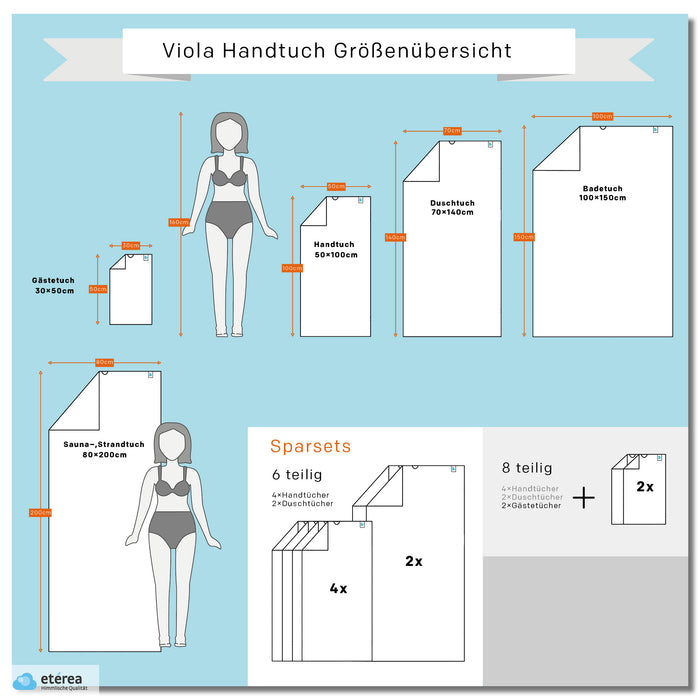 3 tlg. Baumwolle Handtuch-Set Viola alle #farbe_anthrazit