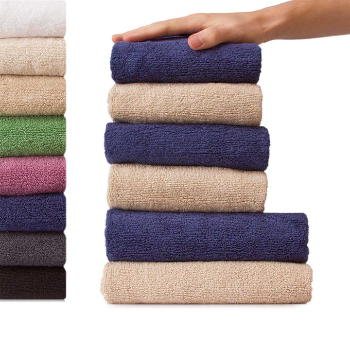 6 tlg. Baumwolle Handtuch-Set #farbe_marine-beige