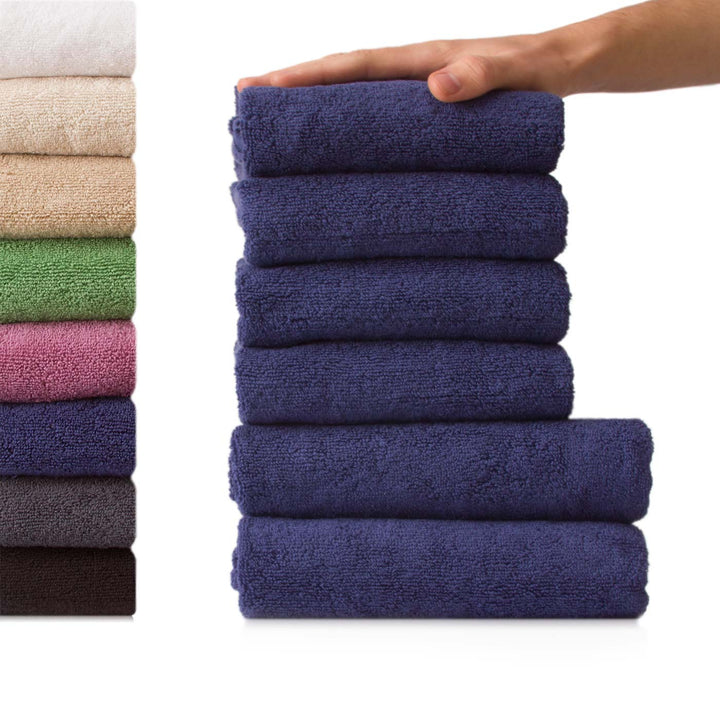 6 tlg. Baumwolle Handtuch-Set #farbe_marine