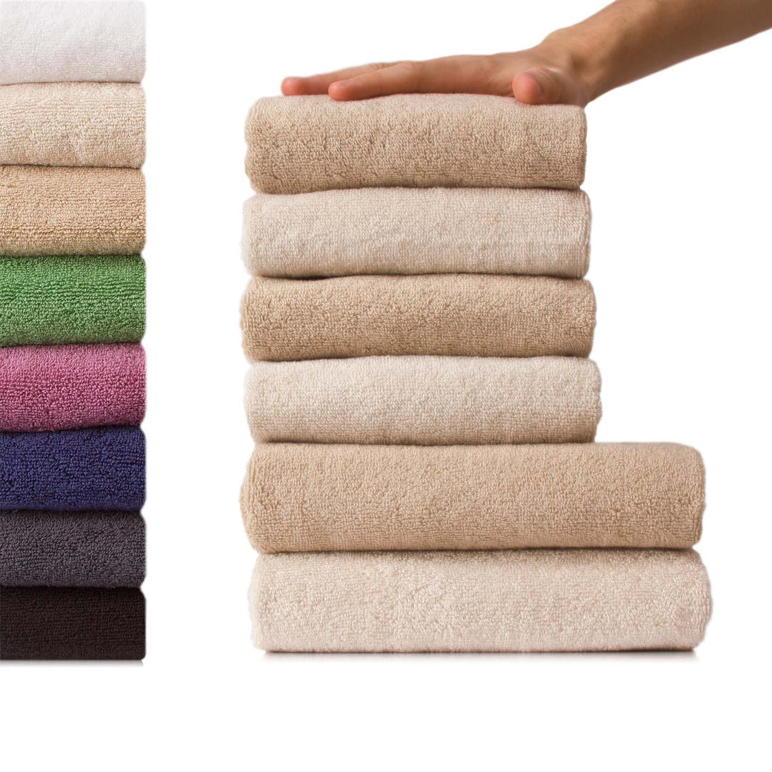6 tlg. Baumwolle Handtuch-Set #farbe_beige---elfenbein