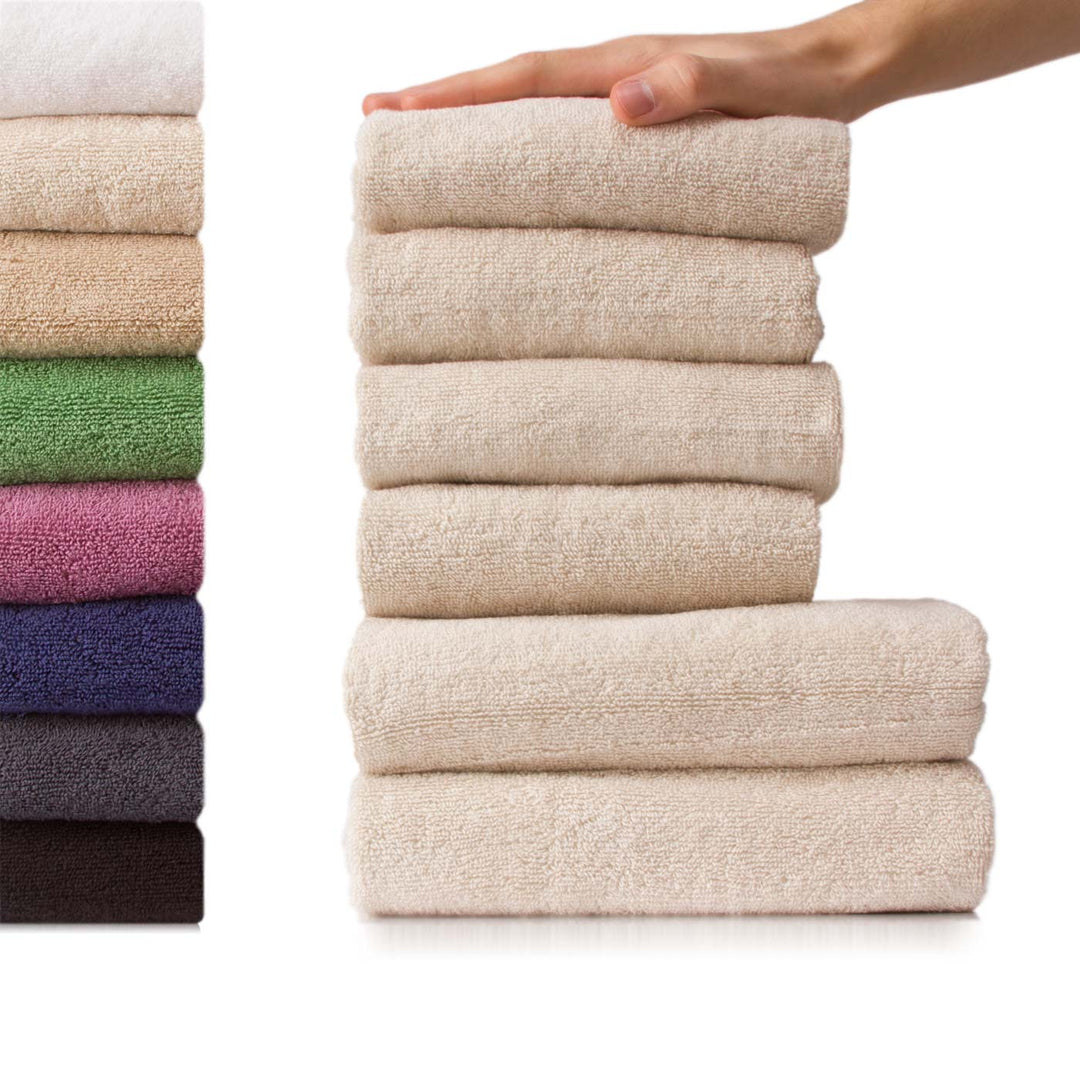 6 tlg. Baumwolle Handtuch-Set #farbe_elfenbein