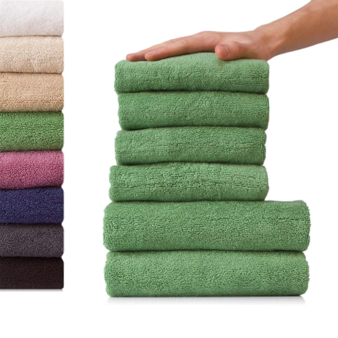 6 tlg. Baumwolle Handtuch-Set #farbe_gruen