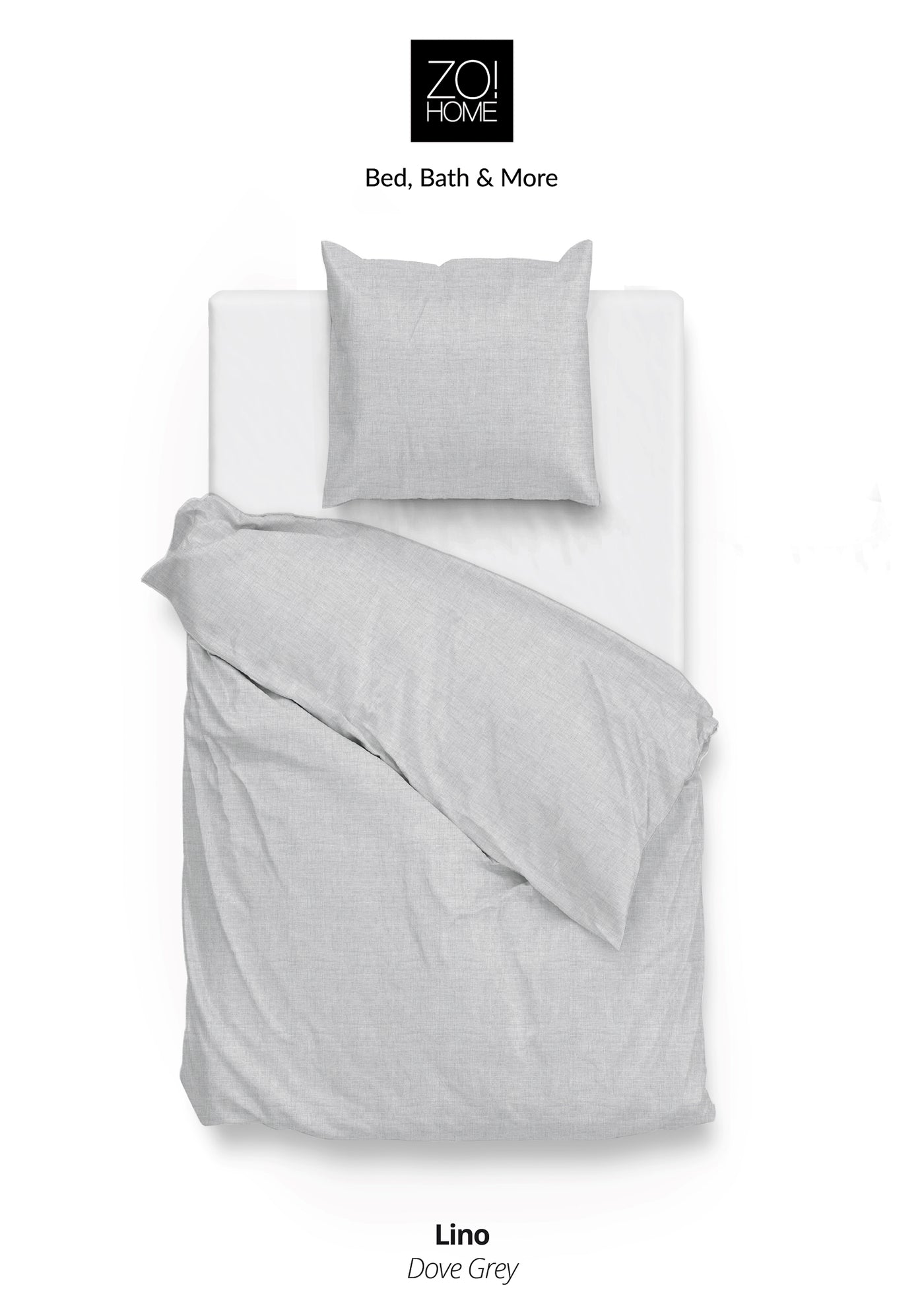 Zo! Home Lino Baumwoll Bettwäsche 155x220 cm #farbe_hellgrau