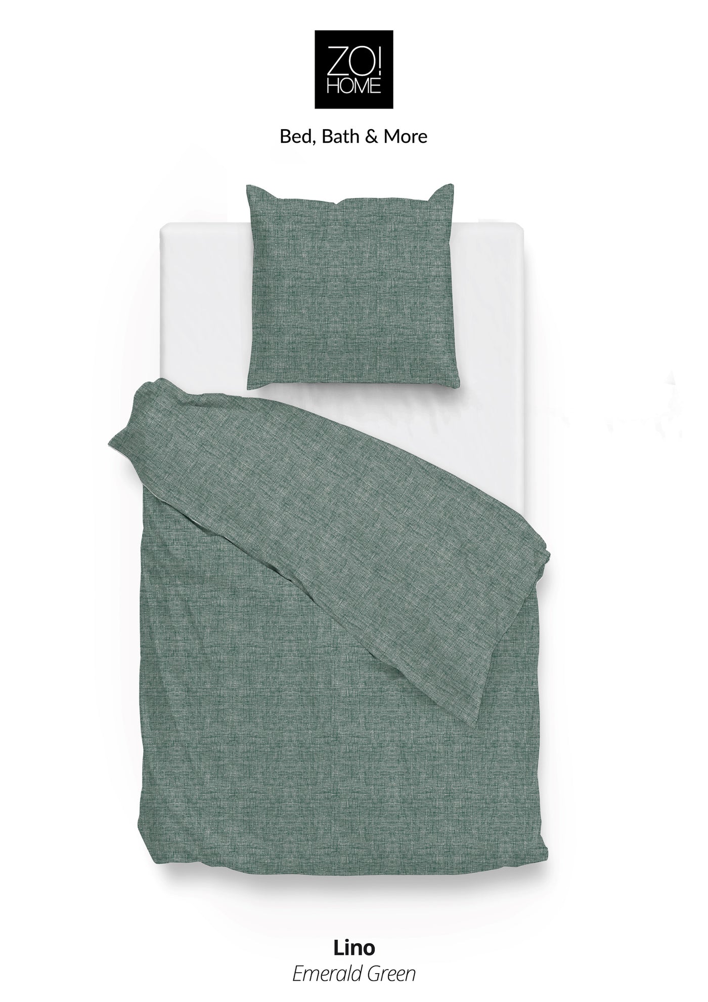 Zo! Home Lino Baumwoll Bettwäsche 135x200 cm #farbe_gruen