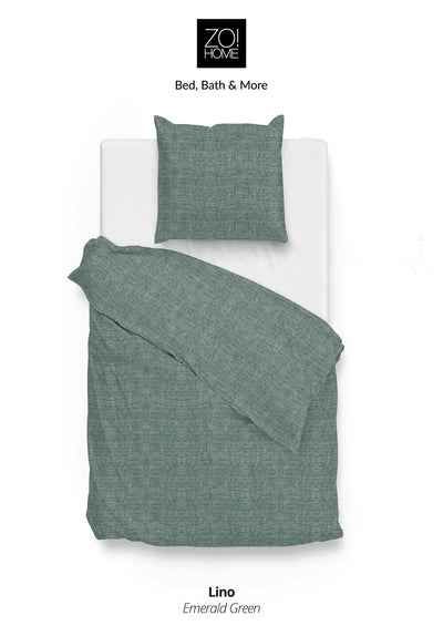 Zo! Home Lino Baumwoll Bettwäsche 135x200 cm #farbe_gruen
