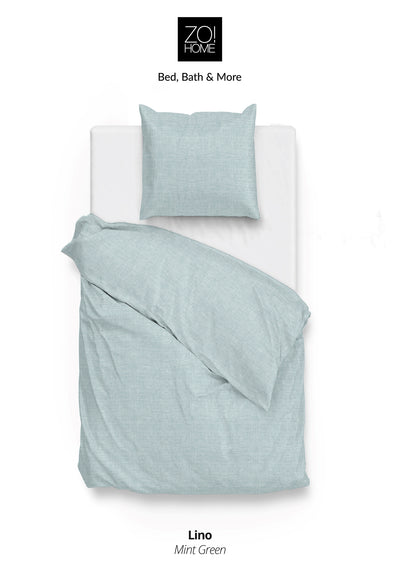 Zo! Home Lino Baumwoll Bettwäsche 155x220 cm #farbe_mint