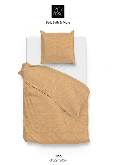 Zo! Home Lino Baumwoll Bettwäsche 135x200 cm #farbe_gelb