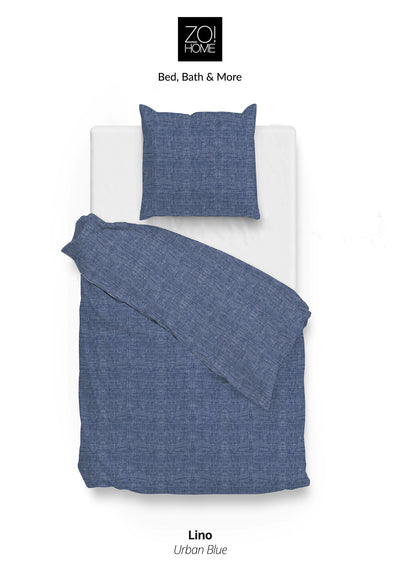 Zo! Home Lino Baumwoll Bettwäsche 135x200 cm #farbe_blau