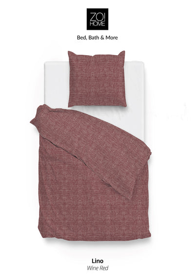 Zo! Home Lino Baumwoll Bettwäsche 155x220 cm #farbe_rot